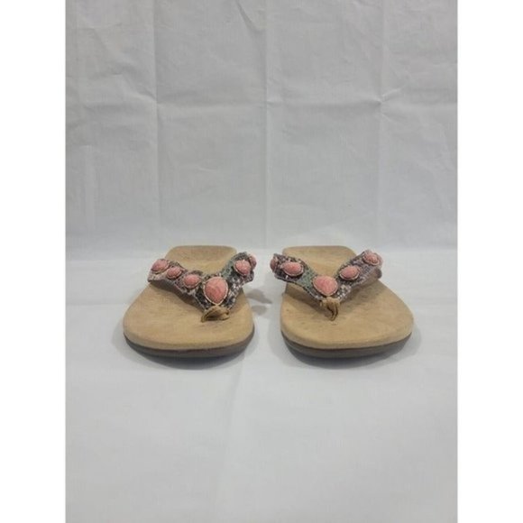 Vionic Women Size 6 Rest Eve II Thong Sandals Animal Print Jeweled Slip On Comfy - Picture 2 of 9